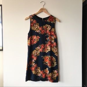 Olivaceous Modern Floral Shift Dress 0